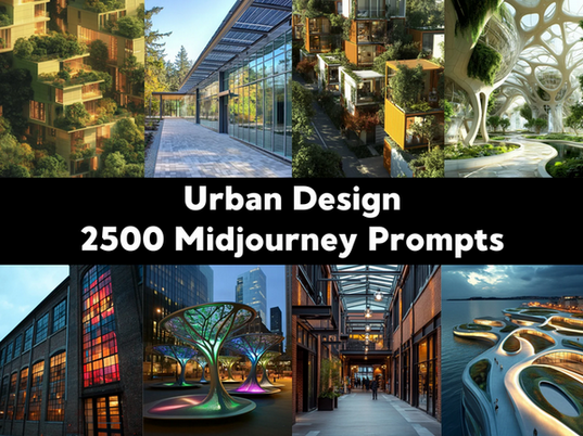 [ChillaxDesignsArt] 2500 промптов урбанистической архитектуры в Midjourney (2025)