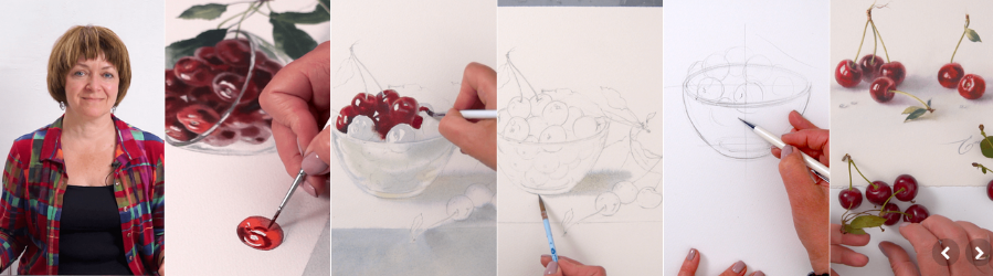 [Елена Базанова] [lectoroom] Вишня в стеклянной вазочке акварелью (2024)