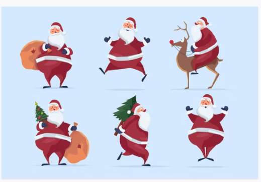 [Elements.Envato] Busy Santa Clipart (2021)