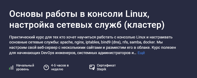 [Ринат Минязев] [Stepik] Основы работы в консоли Linux, настройка сетевых служб (2024)