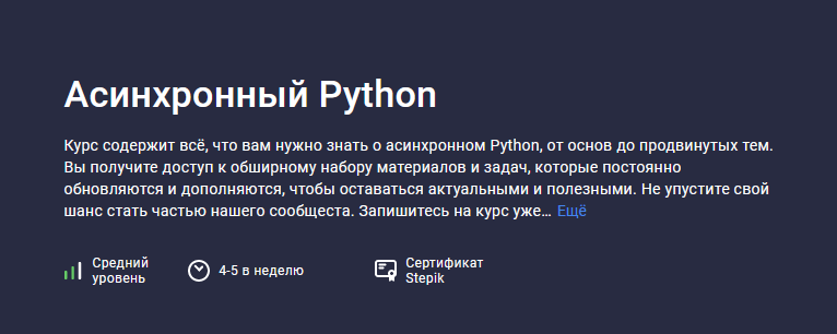 [Павел Хошев] [Stepik] Асинхронный Python (2023)