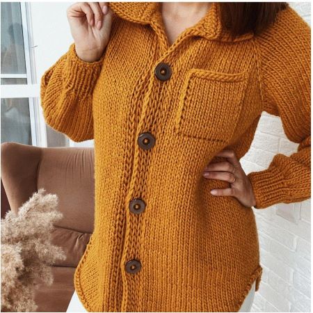 [Вязание] Елена Грабенко - Пальто-рубашка (2023)