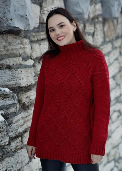 [Евгения Телегина] Свитер Овер с ромбами (2022)