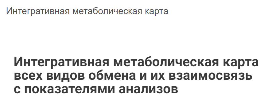 SUPER VIP [Юлия Блюм] Интегративная метаболическая карта (2022)